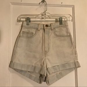 american apparel high waist denim cuff shorts